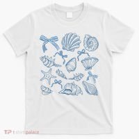 Coquette Seashell  Beach Coastal Retro Summer Vibes T-Shirt thumb 0