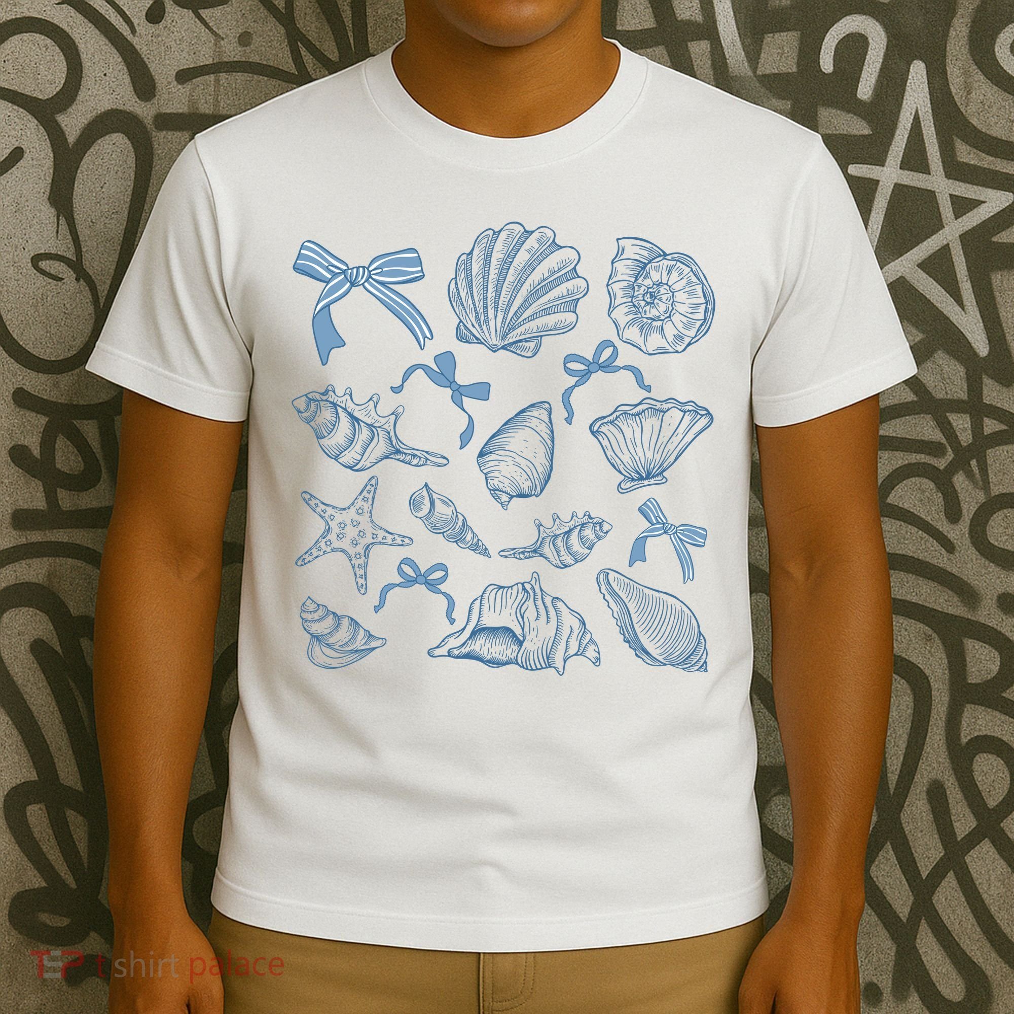 Coquette Seashell  Beach Coastal Retro Summer Vibes T-Shirt