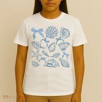 Coquette Seashell  Beach Coastal Retro Summer Vibes T-Shirt thumb 4