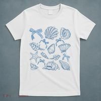 Coquette Seashell  Beach Coastal Retro Summer Vibes T-Shirt thumb 5