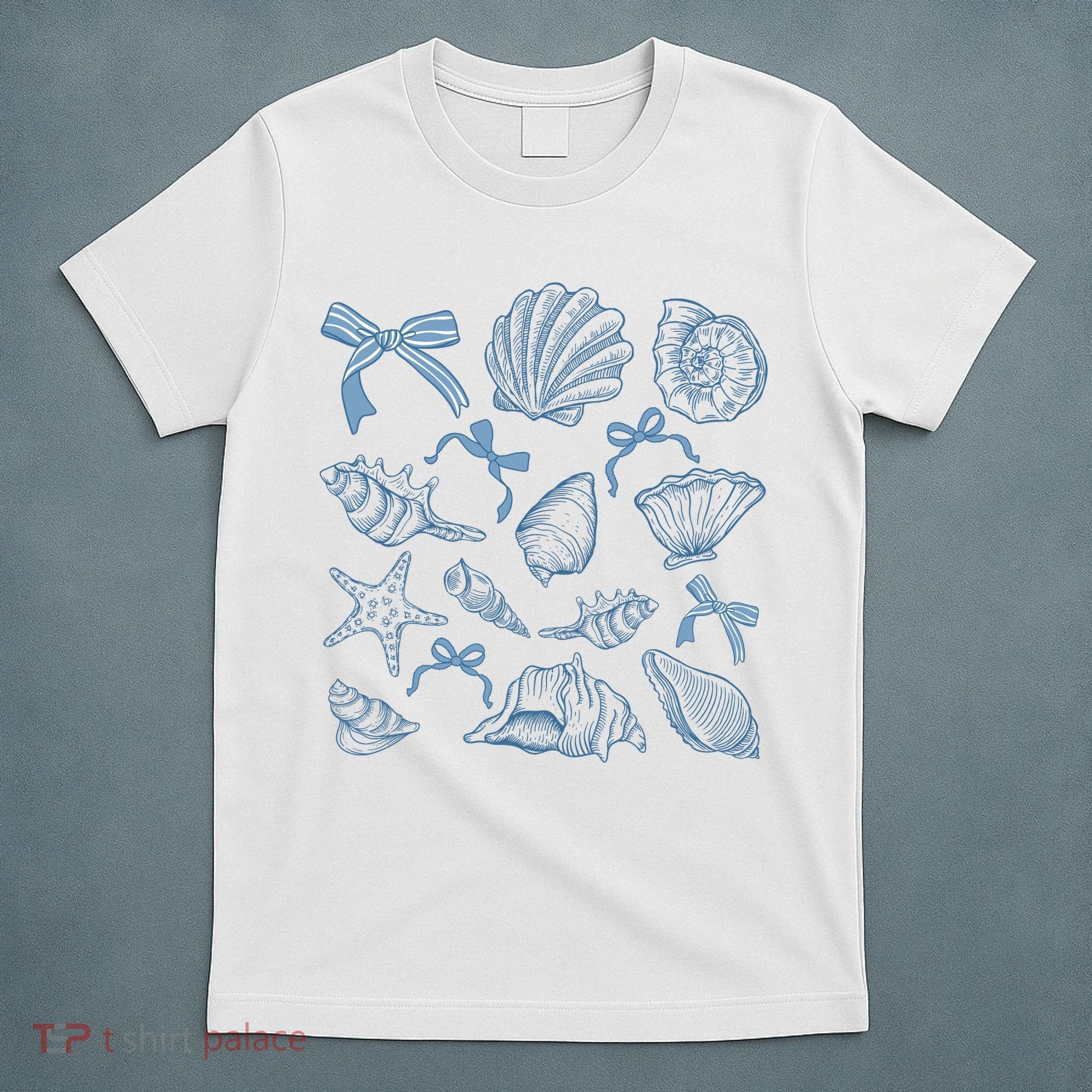 Coquette Seashell  Beach Coastal Retro Summer Vibes T-Shirt