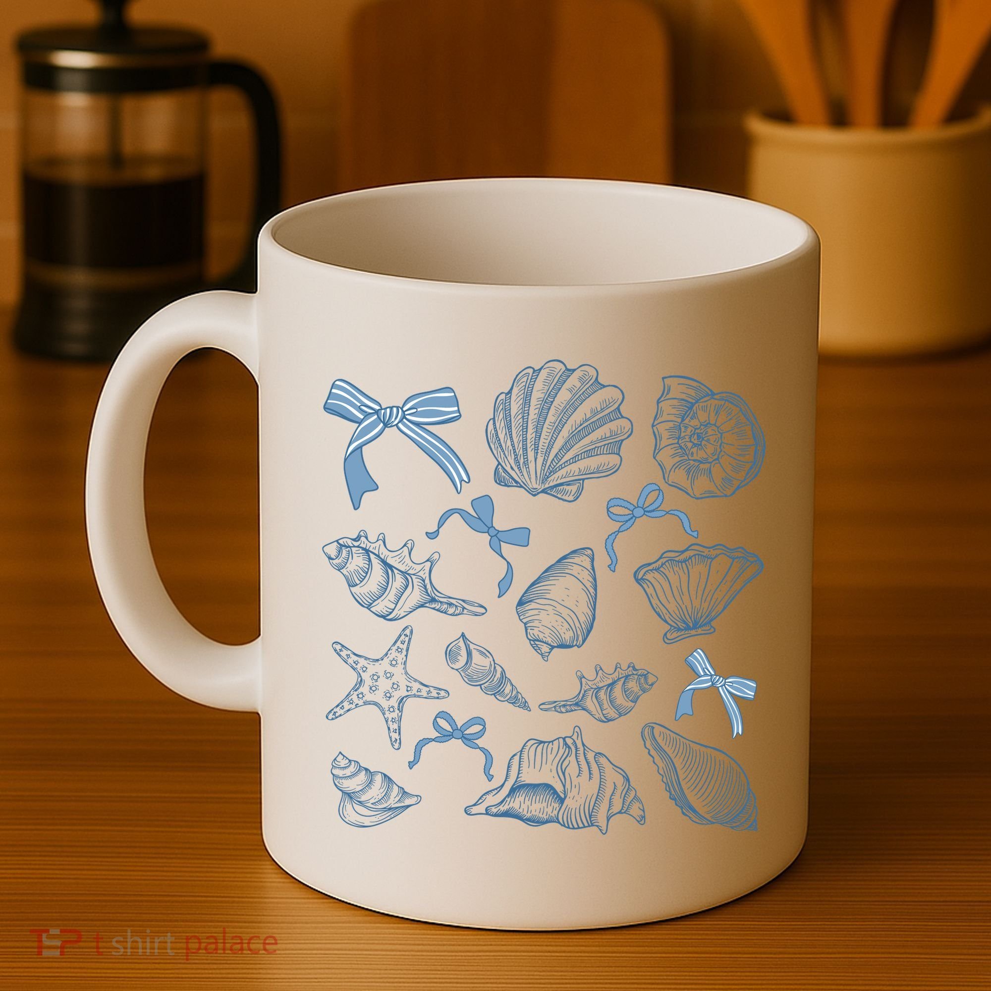 Coquette Seashell  Beach Coastal Retro Summer Vibes Coffee Mug