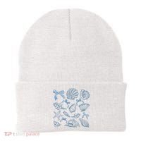 Coquette Seashell  Beach Coastal Retro Summer Vibes Beanie thumb 0