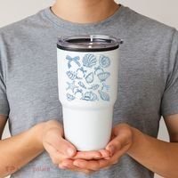 Coquette Seashell  Beach Coastal Retro Summer Vibes Tumbler thumb 2