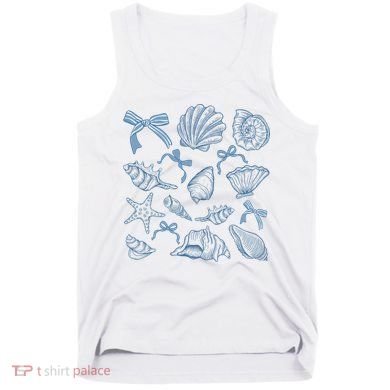Coquette Seashell  Beach Coastal Retro Summer Vibes Tank Top