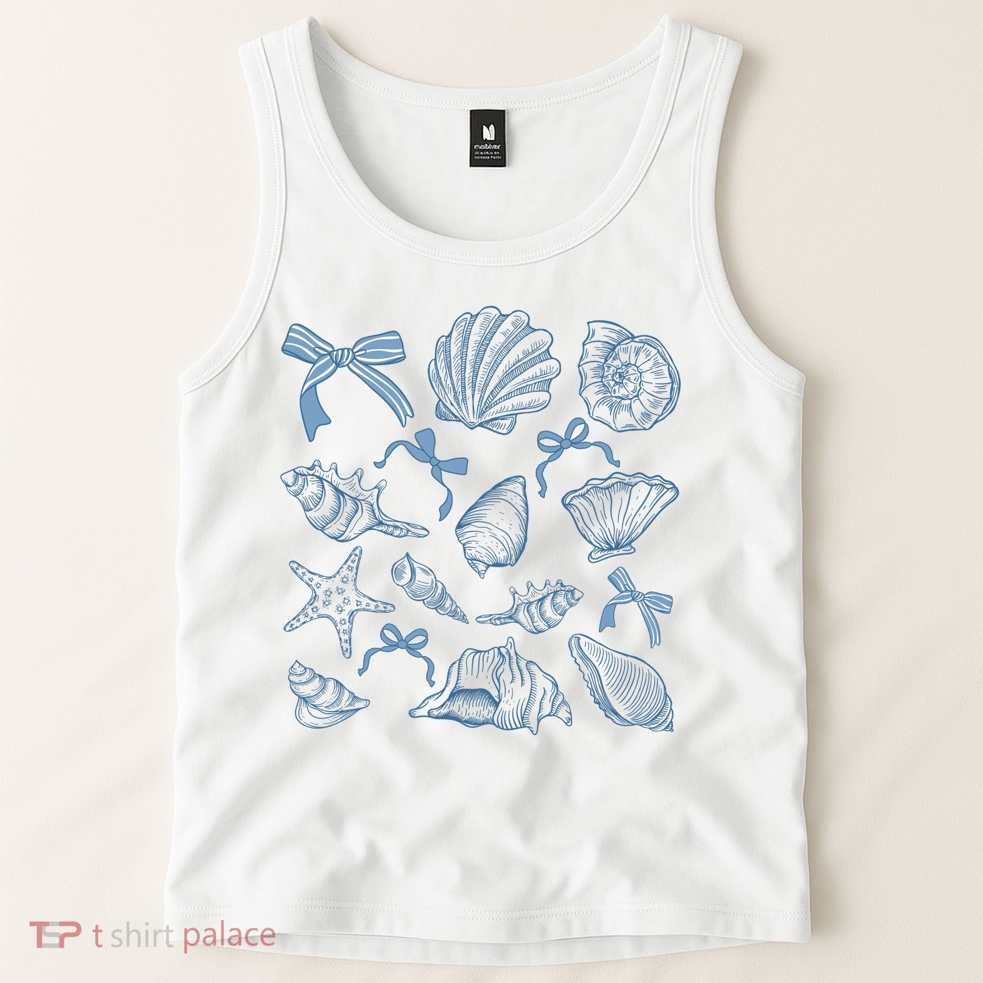 Coquette Seashell  Beach Coastal Retro Summer Vibes Tank Top