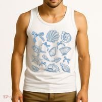 Coquette Seashell  Beach Coastal Retro Summer Vibes Tank Top thumb 3