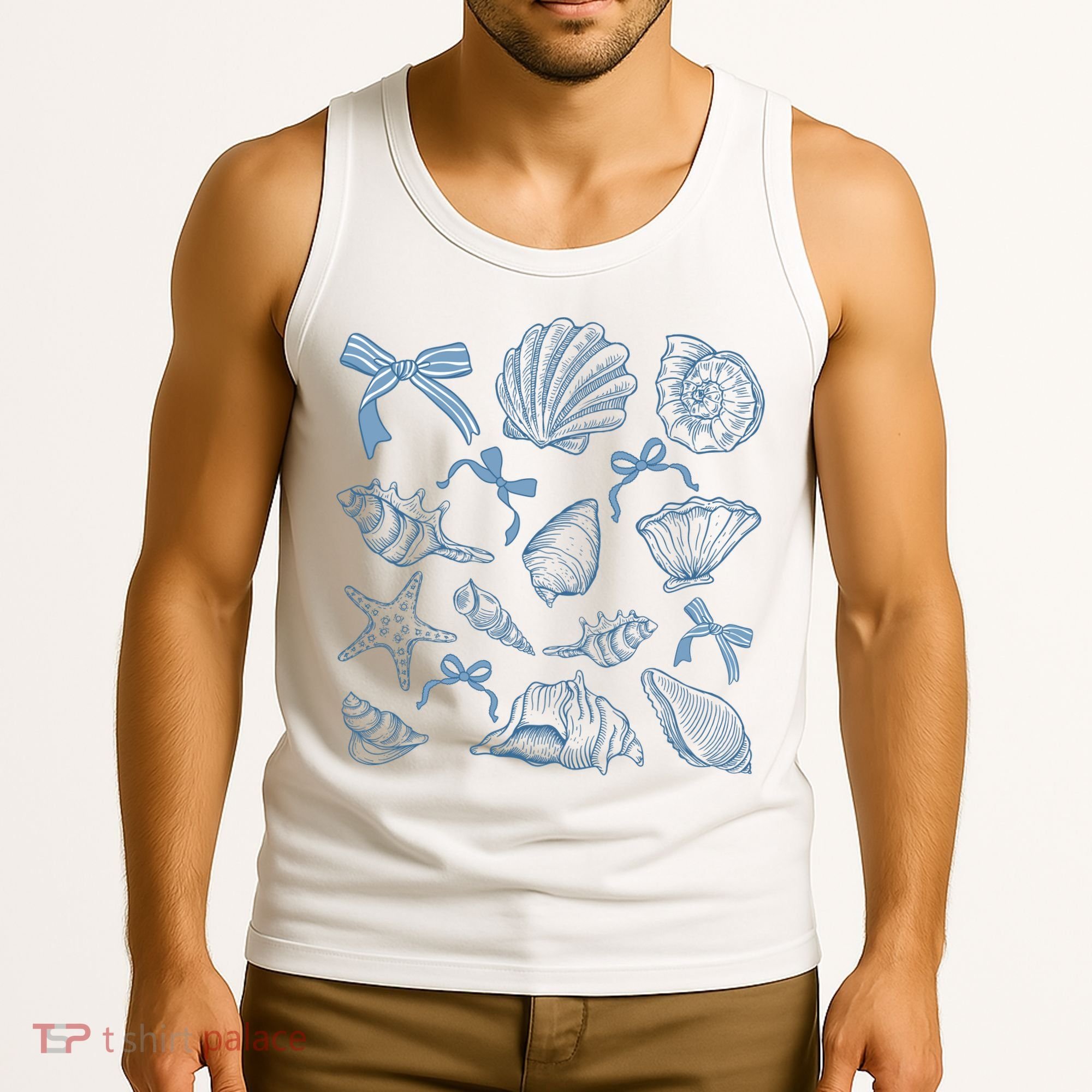 Coquette Seashell  Beach Coastal Retro Summer Vibes Tank Top