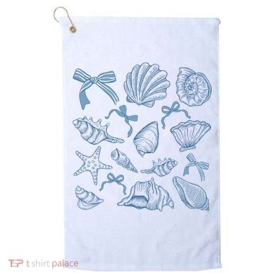 Coquette Seashell  Beach Coastal Retro Summer Vibes Golf Towel