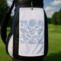 Coquette Seashell  Beach Coastal Retro Summer Vibes Golf Towel thumb 2