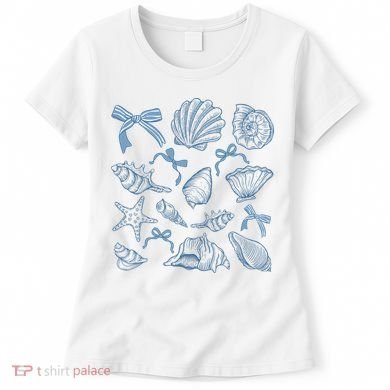 Coquette Seashell  Beach Coastal Retro Summer Vibes Women's T-Shirt