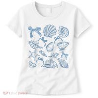 Coquette Seashell  Beach Coastal Retro Summer Vibes Women's T-Shirt thumb 0