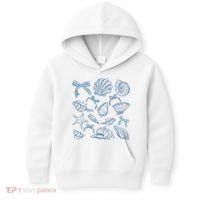 Coquette Seashell  Beach Coastal Retro Summer Vibes Kids Hoodie thumb 0