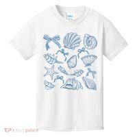 Coquette Seashell  Beach Coastal Retro Summer Vibes Kids T-Shirt thumb 0