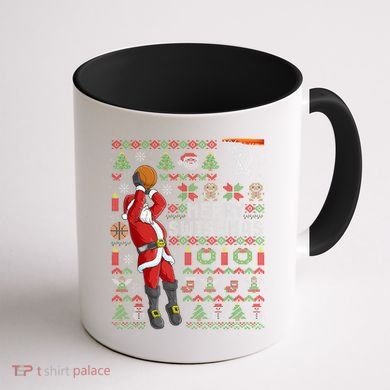 Cool Santa Basketball Merry Swishmas Coffee Mug back