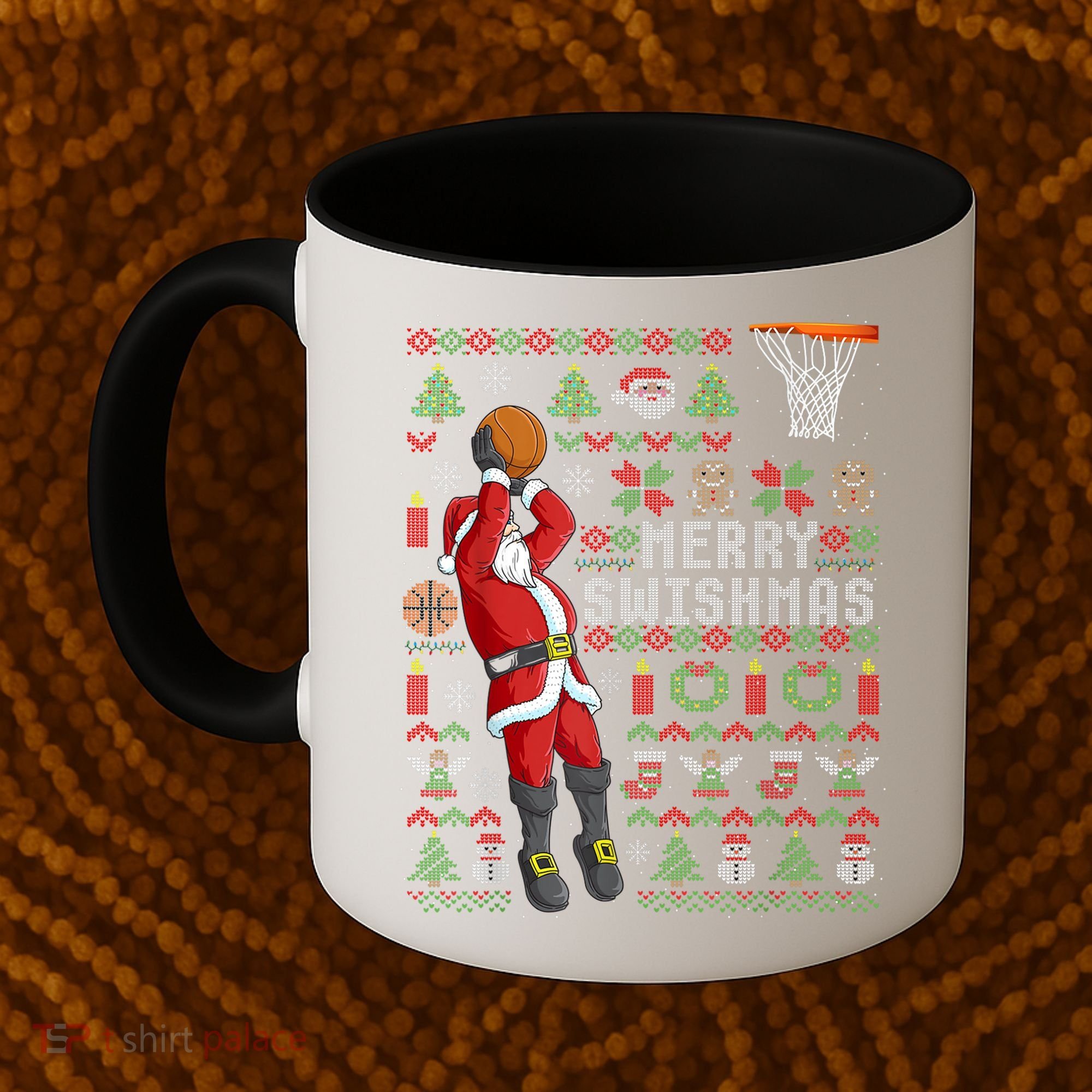 Cool Santa Basketball Merry Swishmas Coffee Mug