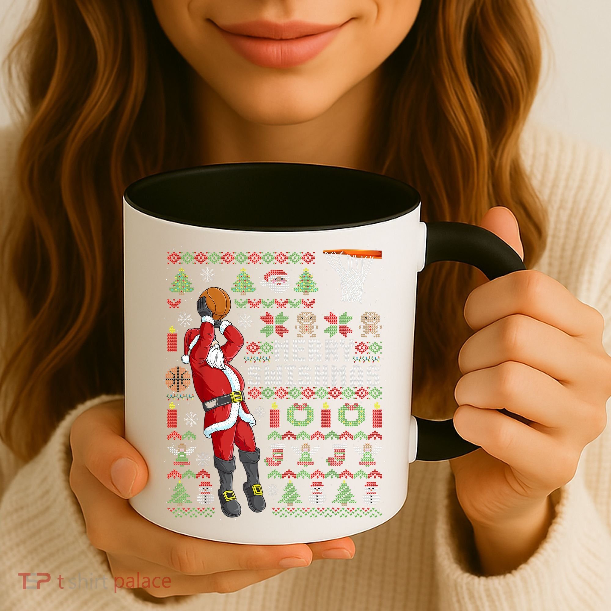 Cool Santa Basketball Merry Swishmas Coffee Mug