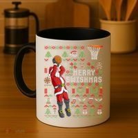 Cool Santa Basketball Merry Swishmas Coffee Mug thumb 4