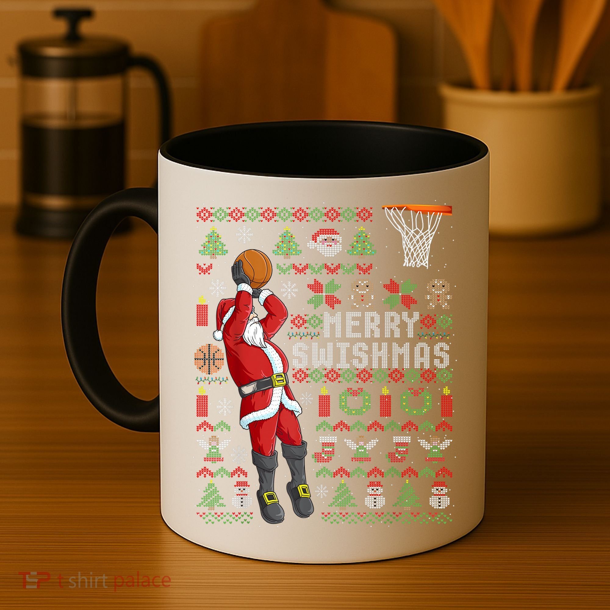 Cool Santa Basketball Merry Swishmas Coffee Mug