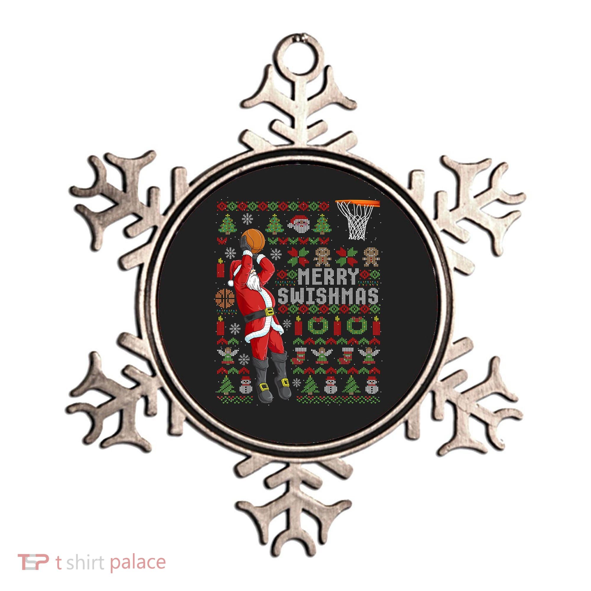 Cool Santa Basketball Merry Swishmas Ornament