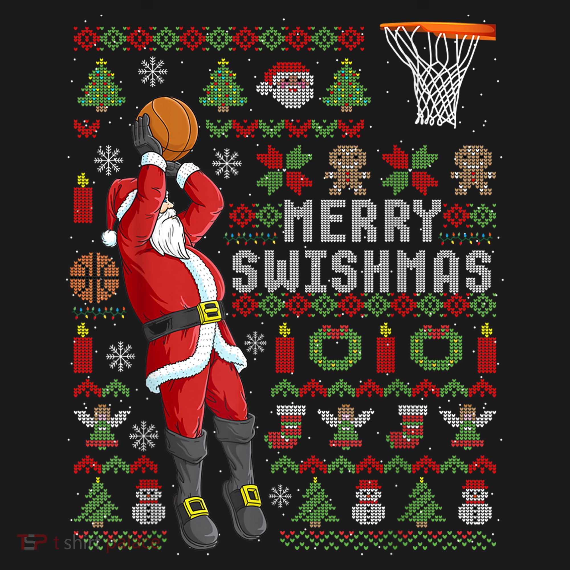 Cool Santa Basketball Merry Swishmas Baby Bodysuit