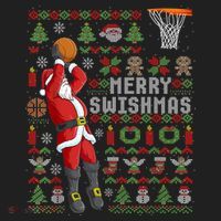 Cool Santa Basketball Merry Swishmas Hat thumb 2