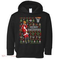 Cool Santa Basketball Merry Swishmas Toddler Hoodie thumb 0