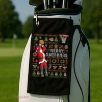 Cool Santa Basketball Merry Swishmas Golf Towel thumb 2
