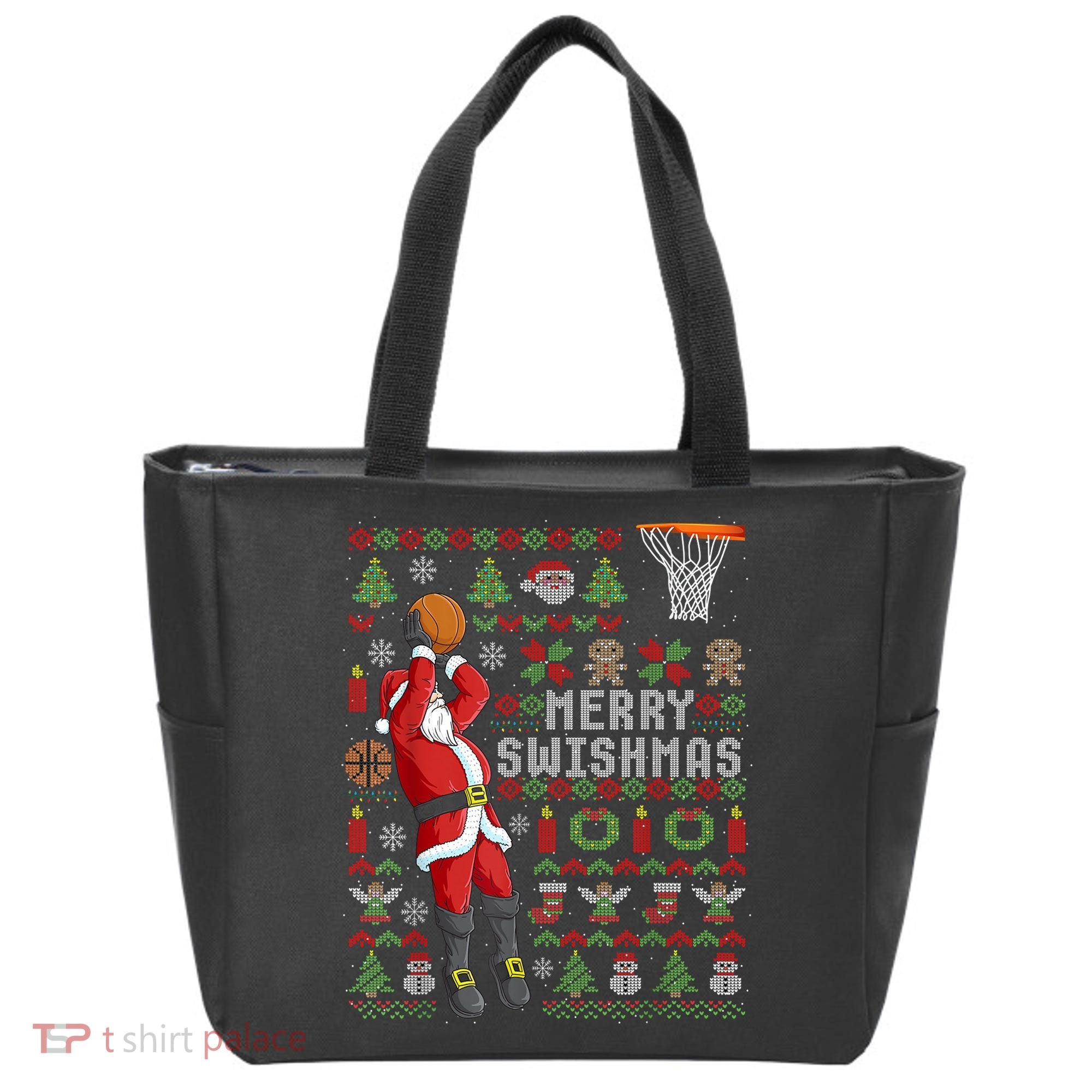 Cool Santa Basketball Merry Swishmas Tote Bag