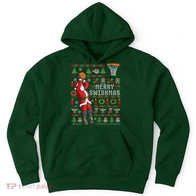 Cool Santa Basketball Merry Swishmas Hoodie