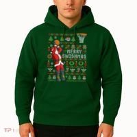 Cool Santa Basketball Merry Swishmas Hoodie thumb 2