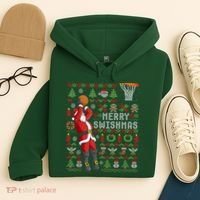 Cool Santa Basketball Merry Swishmas Hoodie thumb 4