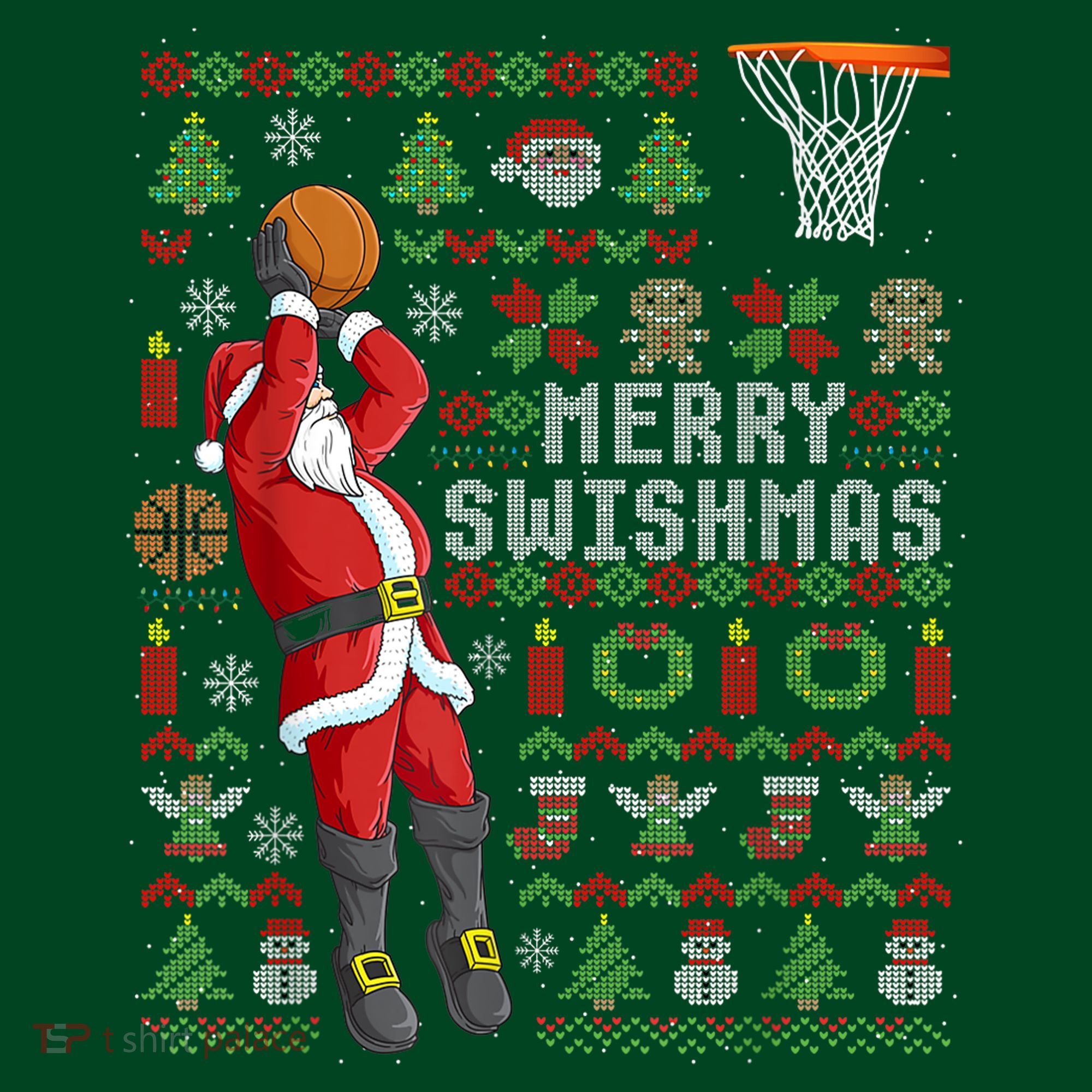 Cool Santa Basketball Merry Swishmas Hoodie