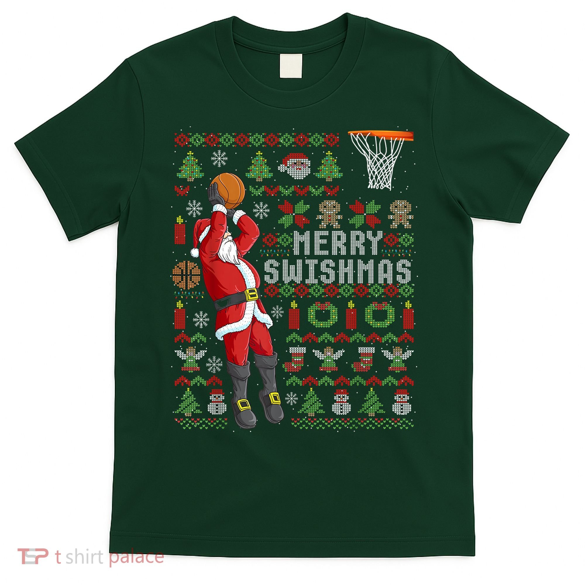 Cool Santa Basketball Merry Swishmas T-Shirt