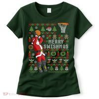 Cool Santa Basketball Merry Swishmas Women's T-Shirt thumb 0