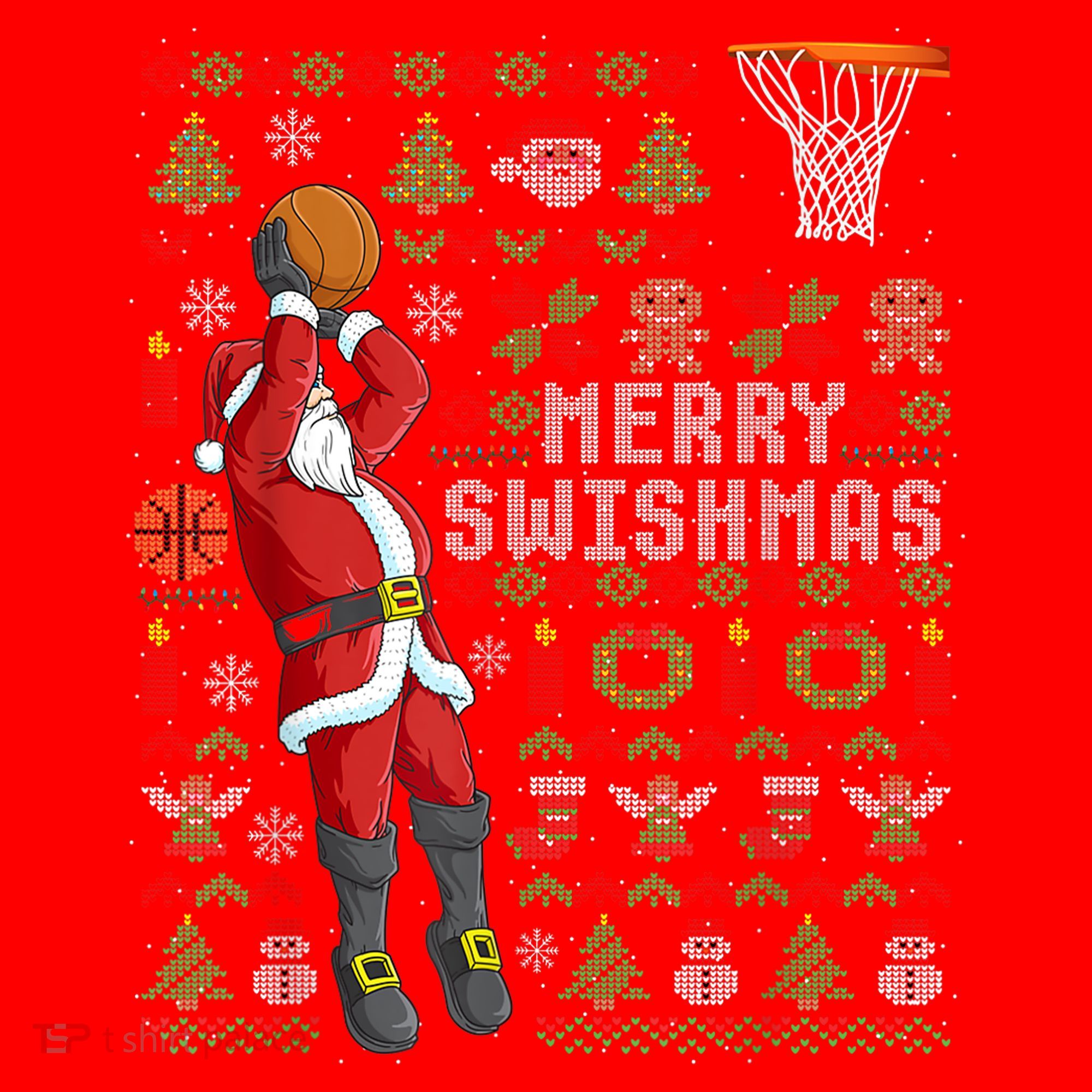 Cool Santa Basketball Merry Swishmas Santa Hat