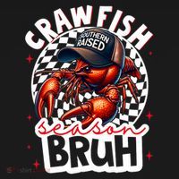 Crawfish Season Bruh Crawfish Hat Boy Funny Seafood Festival Long Sleeve Shirt thumb 2
