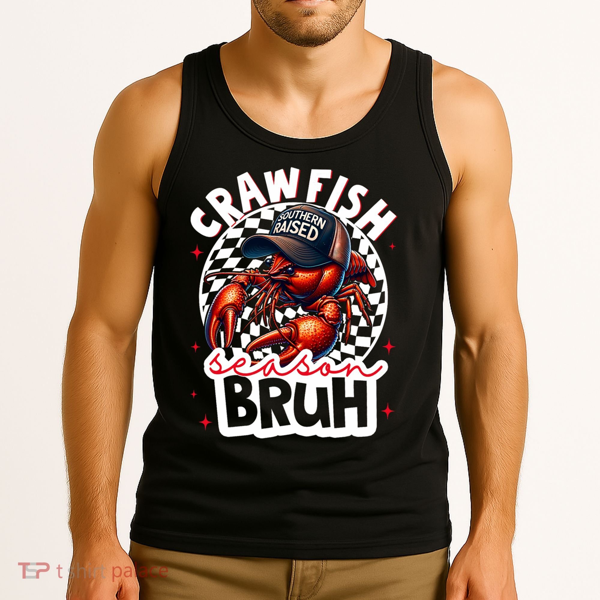 Crawfish Season Bruh Crawfish Hat Boy Funny Seafood Festival Tank Top