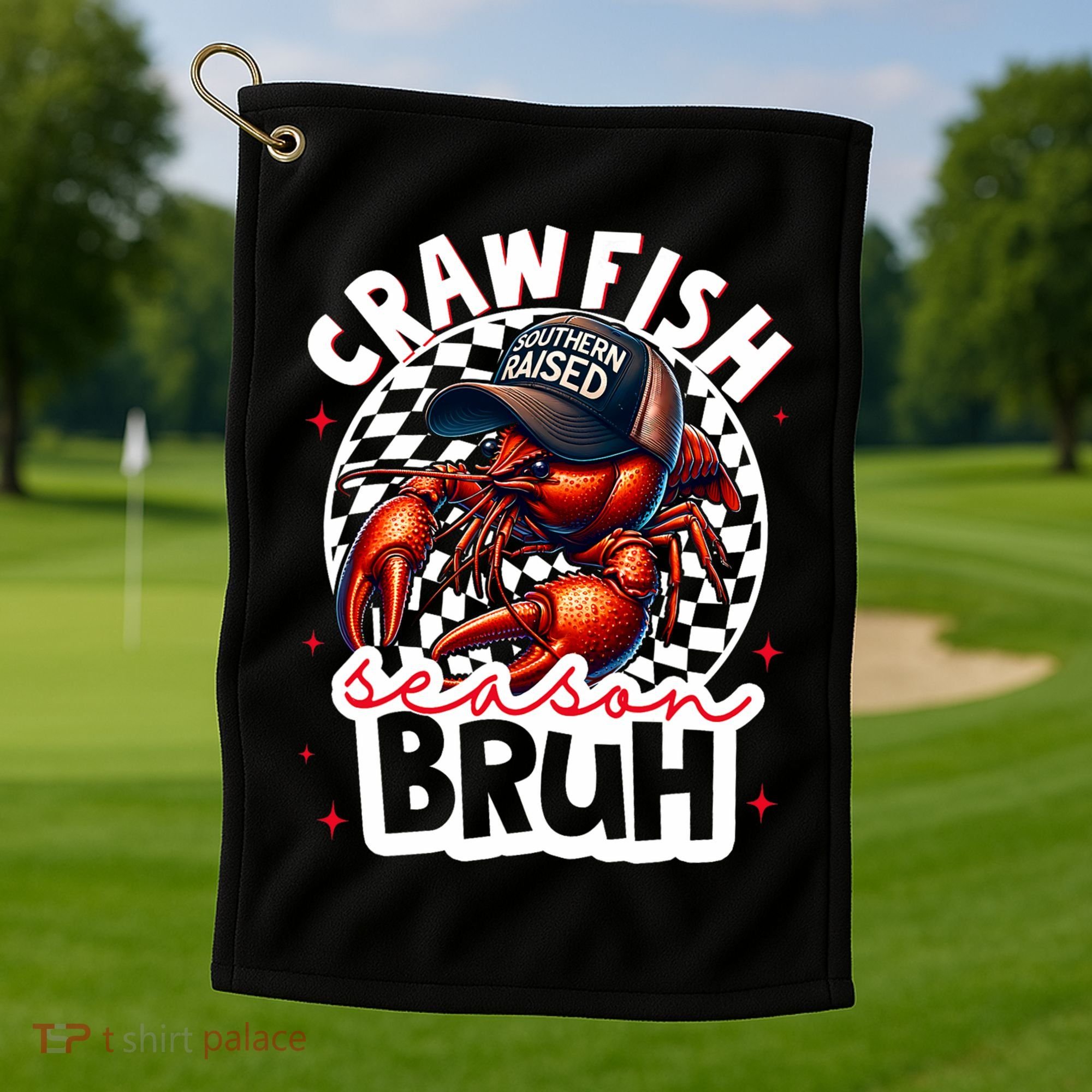 Crawfish Season Bruh Crawfish Hat Boy Funny Seafood Festival Golf Towel