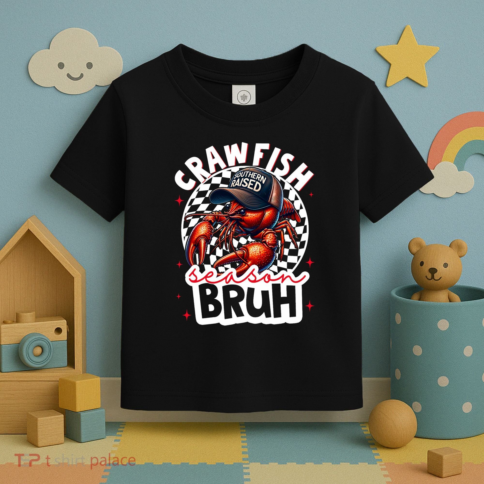 Crawfish Season Bruh Crawfish Hat Boy Funny Seafood Festival Toddler T-Shirt
