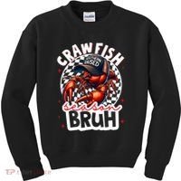Crawfish Season Bruh Crawfish Hat Boy Funny Seafood Festival Kids Sweatshirt thumb 0