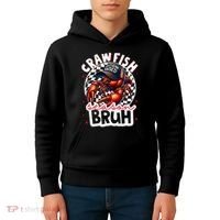 Crawfish Season Bruh Crawfish Hat Boy Funny Seafood Festival Kids Hoodie thumb 4
