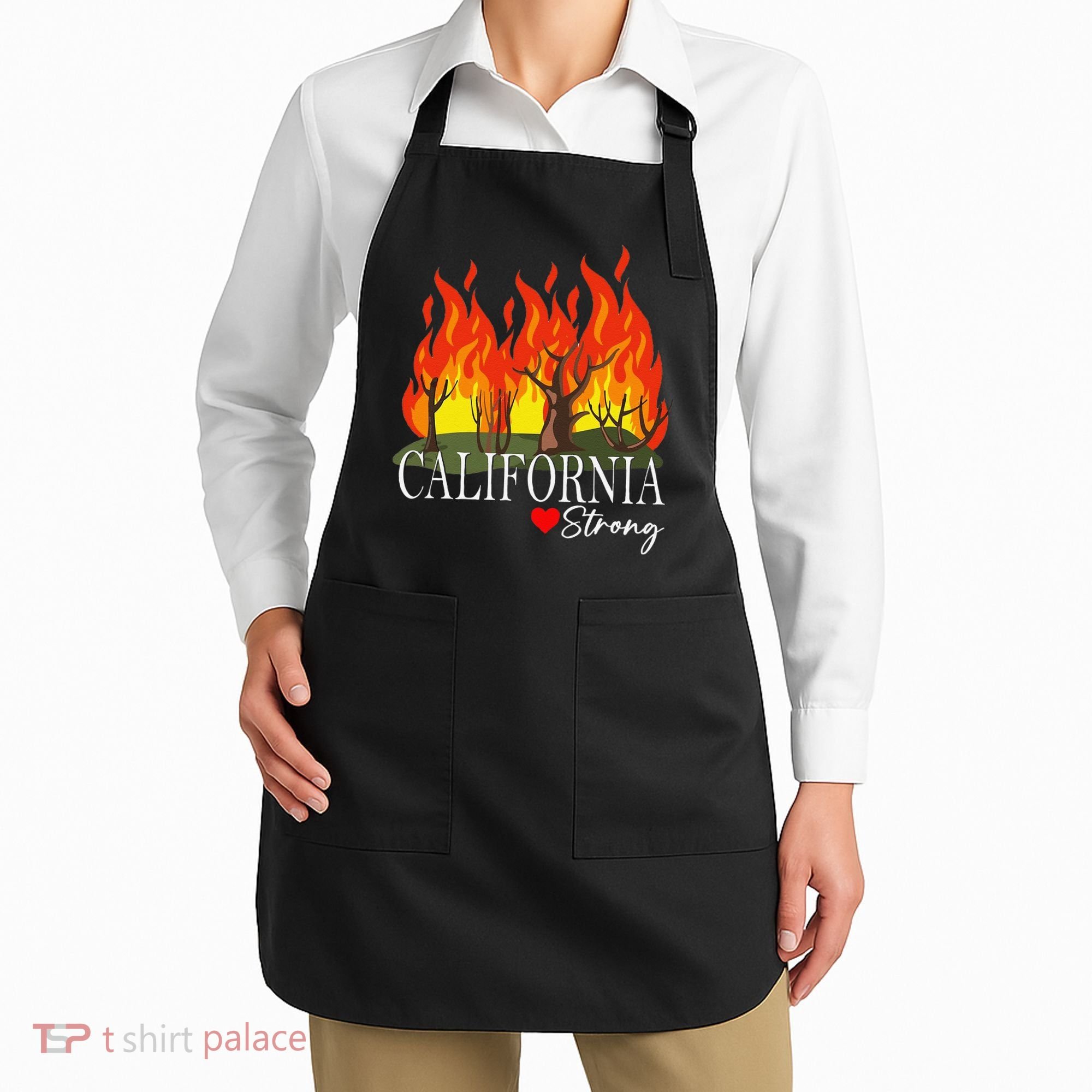 California Strong California Fire Gift Apron