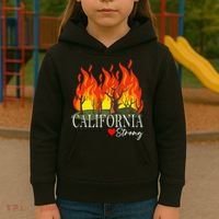 California Strong California Fire Gift Kids Hoodie thumb 3