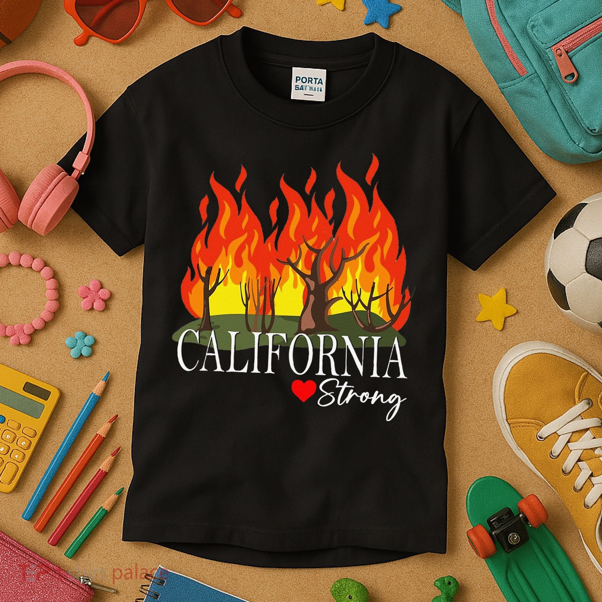 California Strong California Fire Gift Kids T-Shirt