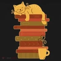 Cute Sleepy Cat On Book Stack And Coffee Tea Bucket Hat thumb 4
