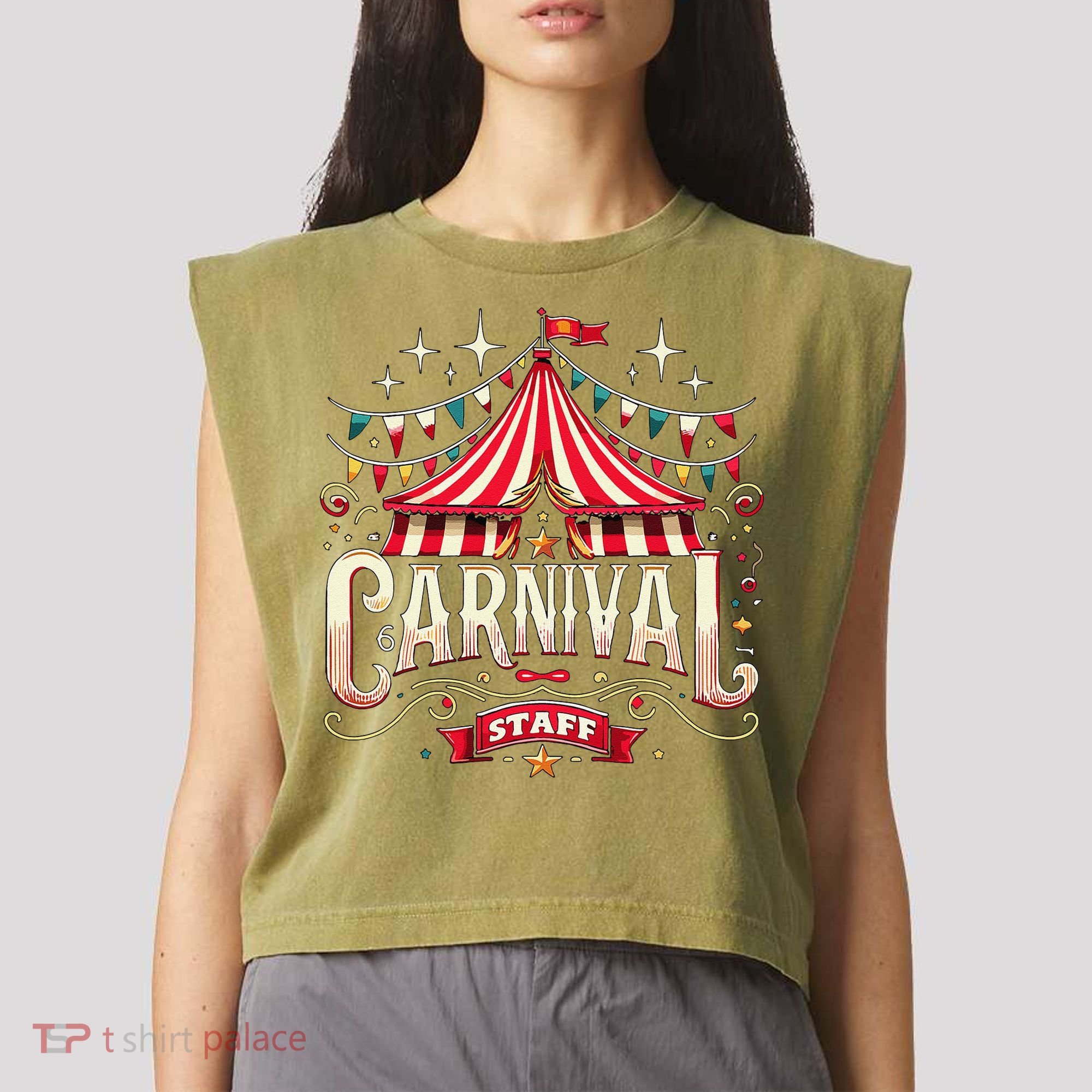 Carnival Staff Circus Matching Garment-Dyed Women's Muscle Tee