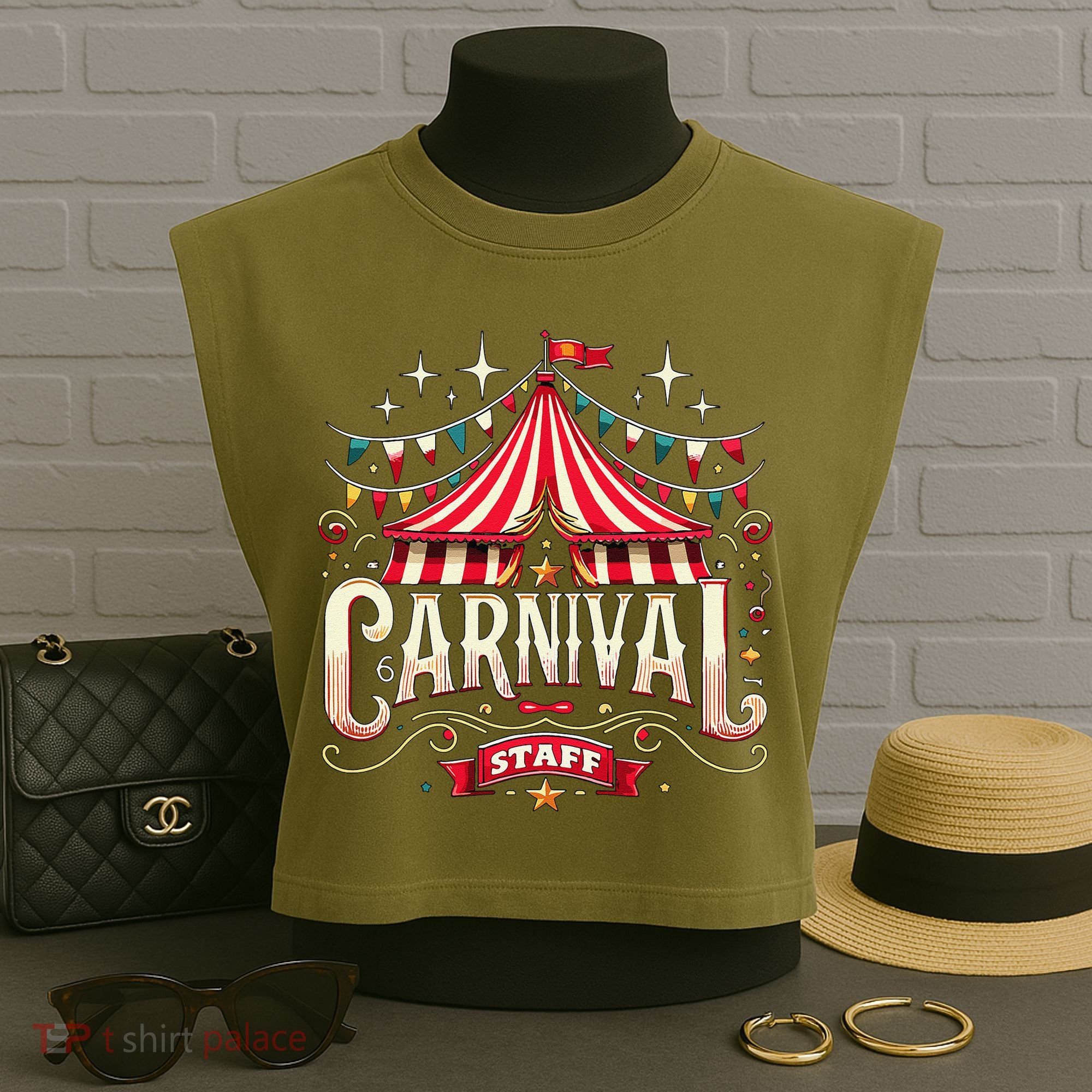 Carnival Staff Circus Matching Garment-Dyed Women's Muscle Tee