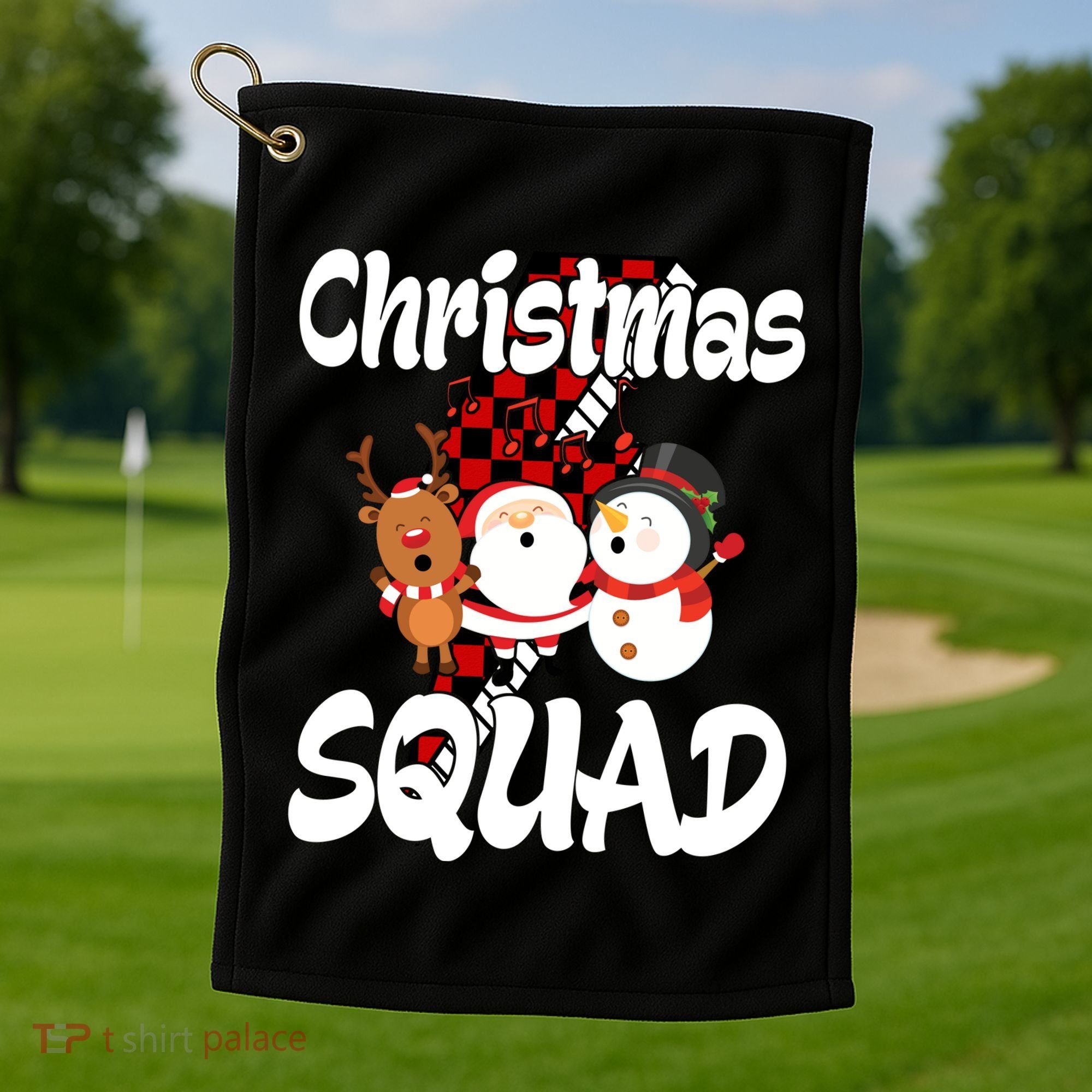 Christmas Squad Cute Holiday Musical Golf Towel