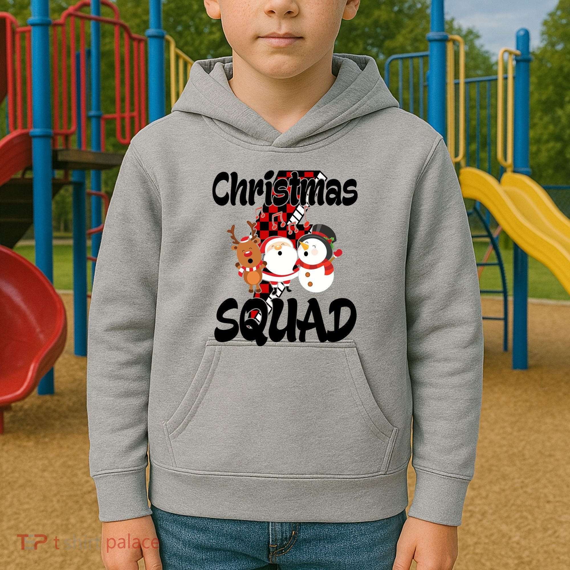 Christmas Squad Cute Holiday Musical Kids Hoodie
